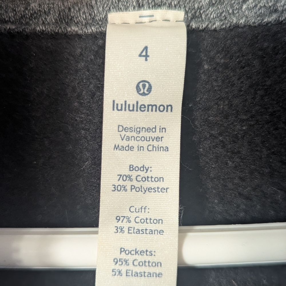 lululemon Scuba Charcoal Zip-Up Hoodie US Size 4 - Picture 7 of 12
